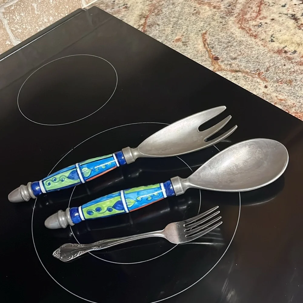 Salad Bowl Fork Spoon Serving Ware Set